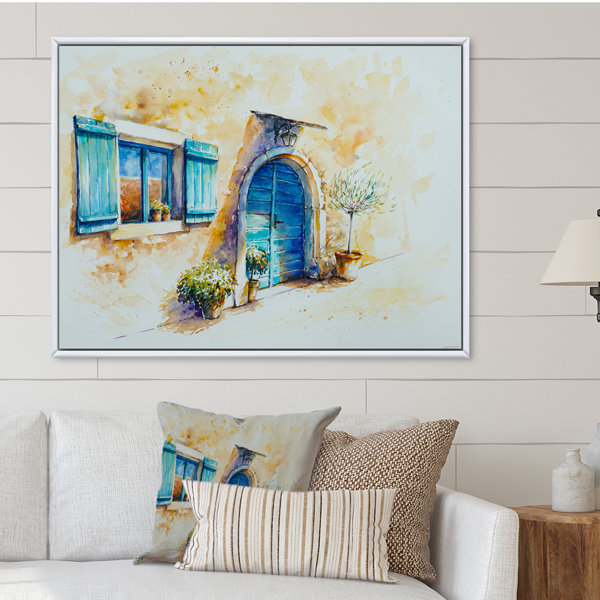 Winston Porter " Blue Door & Window Shutter " Painting Print Wayfair